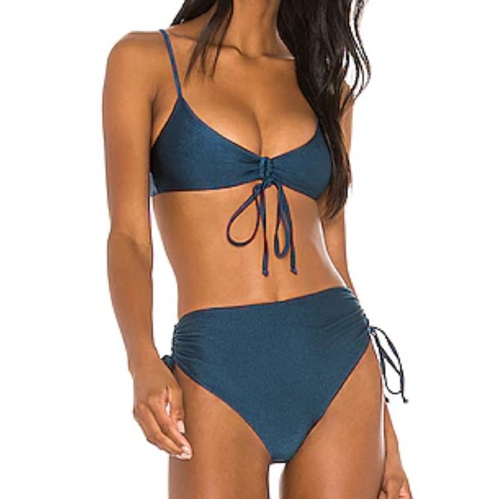 Rini Top + High Waist Bottom Swim Bikini Set - REVOLVE / Tularosa, Deep Sea